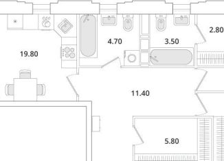 Продажа двухкомнатной квартиры, 76.1 м2, Санкт-Петербург, Планерная улица, 99, метро Комендантский проспект