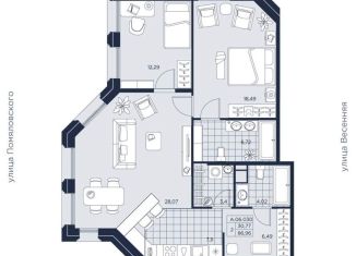 Продается двухкомнатная квартира, 87 м2, Санкт-Петербург, Малоохтинский проспект, 8Е, Малоохтинский проспект
