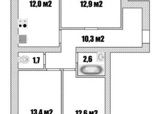 Продается 3-комнатная квартира, 66 м2, Вологда, Приграничная улица, 12, микрорайон Прилуки