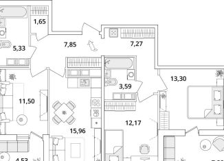 Продаю трехкомнатную квартиру, 84.5 м2, Санкт-Петербург, Кубинская улица, 82к1, муниципальный округ Новоизмайловское