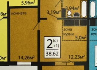 Продам 1-ком. квартиру, 38 м2, Челябинск, Калининский район