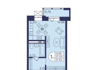 Продается квартира студия, 27.8 м2, Балашиха, улица Корнилаева, 5, ЖК Героев