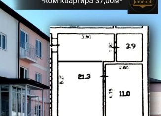 1-ком. квартира на продажу, 37 м2, Нальчик, улица Хужокова, 145В, район Телемеханика