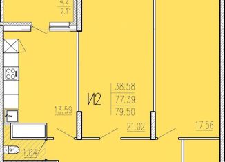 Продаю 2-ком. квартиру, 79.5 м2, Пензенская область, улица Студёный Кордон, 47