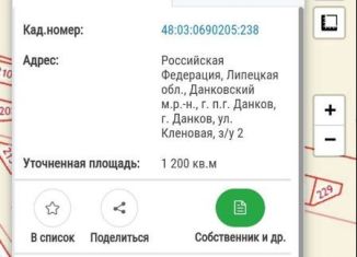 Продажа земельного участка, 12 сот., Данков