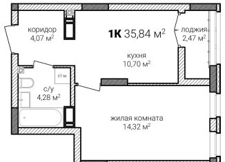 Продажа однокомнатной квартиры, 35.8 м2, Нижний Новгород, метро Горьковская