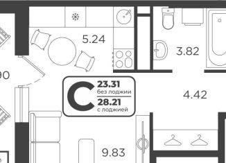 Продается квартира студия, 23.1 м2, Тюмень, Холодильная улица, Центральный округ