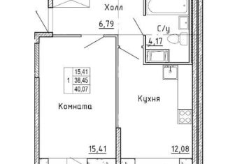 Продается 1-комнатная квартира, 40.1 м2, Санкт-Петербург, проспект Культуры, муниципальный округ Северный