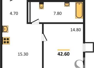 Продаю однокомнатную квартиру, 42.6 м2, Новосибирск, улица Немировича-Данченко, 167/1, метро Студенческая