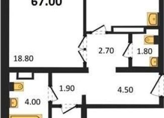 2-ком. квартира на продажу, 67 м2, Новосибирск, 1-я Чулымская улица, 112/5, ЖК Ясный Берег