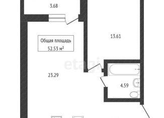 Продам 2-комнатную квартиру, 52 м2, Новосибирск, улица Дмитрия Донского, 25/1, ЖК Классик Хаус