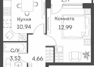 Продается 1-комнатная квартира, 33.5 м2, Москва, ЖК Аквилон Бисайд
