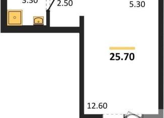 Продажа 1-комнатной квартиры, 25.7 м2, Новосибирск, улица Связистов, 162к4с, ЖК Азимут