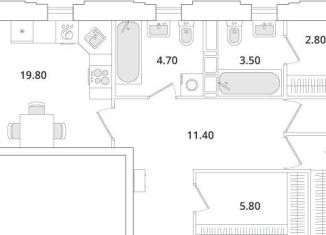 Продаю двухкомнатную квартиру, 76.6 м2, Санкт-Петербург, Планерная улица, 99, метро Комендантский проспект