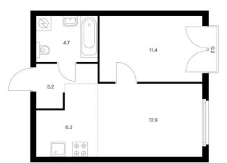 Продажа двухкомнатной квартиры, 38.6 м2, Москва, ЖК Барклая 6