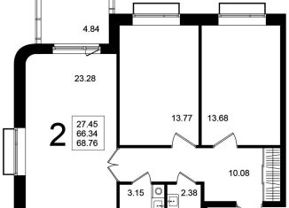 Продается 2-комнатная квартира, 68.8 м2, Московская область