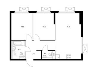 Продам 2-комнатную квартиру, 55.7 м2, Москва, станция Лихоборы, жилой комплекс Большая Академическая 85, к3.4