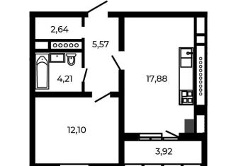 Продам 1-комнатную квартиру, 44.4 м2, посёлок Доброград, улица Благополучия, 2к2