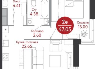 Двухкомнатная квартира на продажу, 47 м2, поселение Десёновское, 1-я Ватутинская улица, 12к2, ЖК Рашен Дизайн Дистрикт