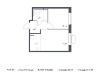 1-комнатная квартира на продажу, 38.2 м2, Московская область, жилой комплекс Новое Видное, 17