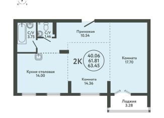 3-ком. квартира на продажу, 63.5 м2, Новосибирская область