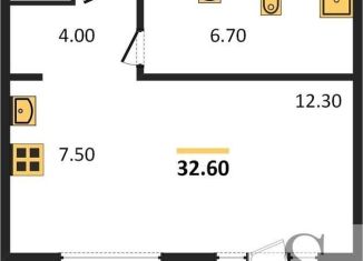 Продам квартиру студию, 32.6 м2, Новосибирск, Зыряновская улица, 53с, ЖК Квартал на Декабристов