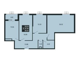 Продам 3-комнатную квартиру, 89.4 м2, село Мирное
