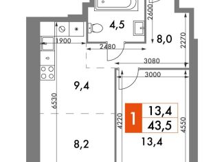 Продается 1-комнатная квартира, 57.3 м2, Москва, улица Академика Волгина, 2с3, ЖК Архитектор