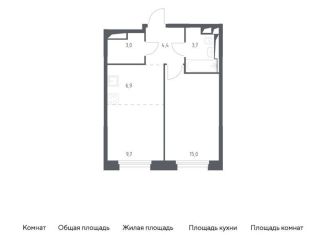 Продам 1-комнатную квартиру, 42.7 м2, Московская область, жилой комплекс Заречье Парк, к3.2