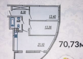 3-комнатная квартира на продажу, 71 м2, Краснодар, улица Цезаря Куникова, 24к2, микрорайон Завод Радиоизмерительных Приборов