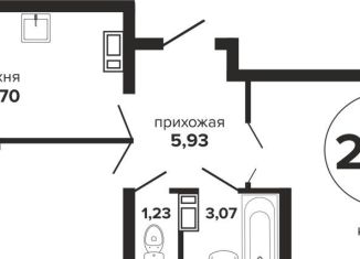 2-ком. квартира на продажу, 58.1 м2, Краснодар, Российская улица, 257/7лит1