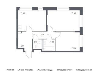 Продается 2-комнатная квартира, 53.8 м2, село Лайково, жилой комплекс Рублёвский Квартал, 59