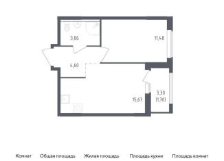 1-ком. квартира на продажу, 37.3 м2, Ленинградская область