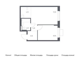 1-комнатная квартира на продажу, 40.8 м2, поселение Рязановское, жилой комплекс Подольские Кварталы, к3