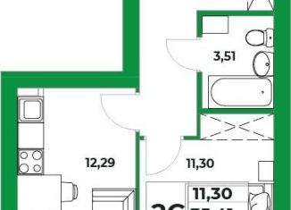 Продажа 1-ком. квартиры, 35.4 м2, село Зубово, ЖК Зубово Лайв Гарден