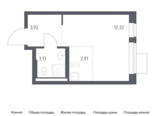 Квартира на продажу студия, 22.3 м2, поселение Рязановское, жилой комплекс Подольские Кварталы, к3