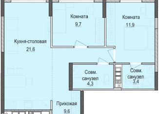 Продажа 2-комнатной квартиры, 60.4 м2, Казань, Приволжский район