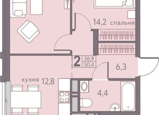 Продам двухкомнатную квартиру, 50.4 м2, Пермский край