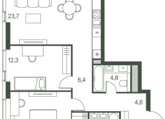 Продаю 2-ком. квартиру, 70.5 м2, Москва, станция Стрешнево, 4-й Красногорский проезд