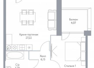 Продажа однокомнатной квартиры, 61.2 м2, Москва, метро Алексеевская, проспект Мира, 95