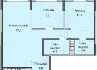 Продам 2-комнатную квартиру, 60.4 м2, Казань