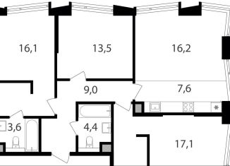 Продажа трехкомнатной квартиры, 87.5 м2, Москва, жилой комплекс Петровский Парк 2, к1, САО
