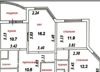 Сдается в аренду трехкомнатная квартира, 74.8 м2, поселение Внуковское, улица Лётчика Грицевца, 16