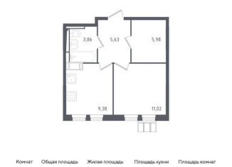 Продается 1-комнатная квартира, 35.9 м2, деревня Коробово, жилой комплекс Горки Парк, к3.1