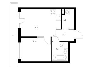 Продам однокомнатную квартиру, 35.7 м2, Москва, метро Кунцевская