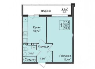 Продаю однокомнатную квартиру, 39.9 м2, Новосибирск, 1-я Чулымская улица, 12с, ЖК Венеция