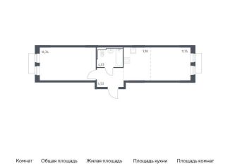 Продажа однокомнатной квартиры, 44.4 м2, Москва