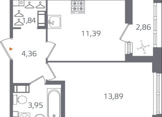 Продажа 1-комнатной квартиры, 36.9 м2, Санкт-Петербург, Калининский район