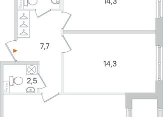 2-комнатная квартира на продажу, 64.3 м2, Пушкин