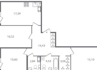 Продам 3-комнатную квартиру, 87.3 м2, Санкт-Петербург, муниципальный округ Финляндский